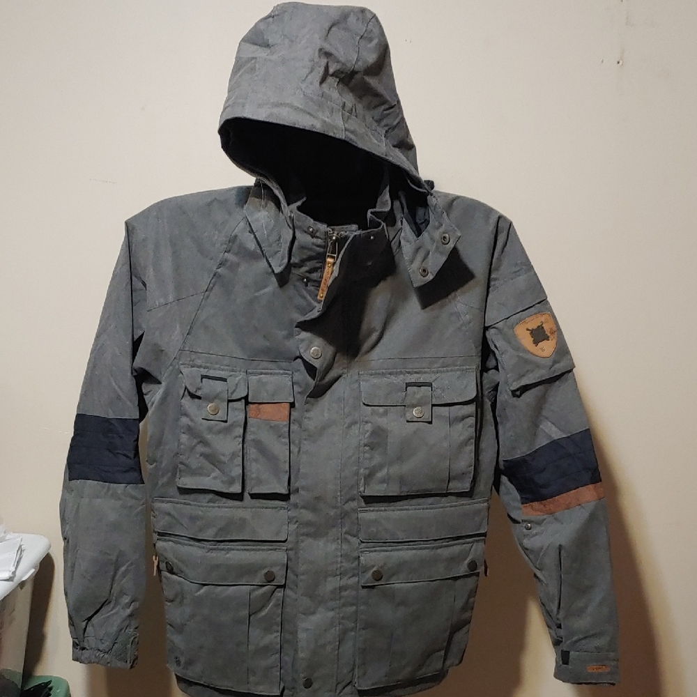 Men's Suede Cargo W Removable Hood Ski Jacket NWOT Size L